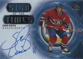 2020-21 SP Authentic - Sign of the Times #SOTT-SK Saku Koivu Front