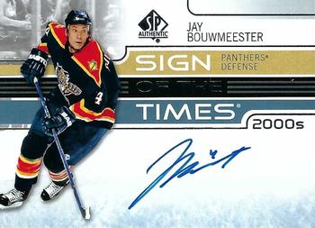 2020-21 SP Authentic - Sign of the Times Decades #ST00-JB Jay Bouwmeester Front