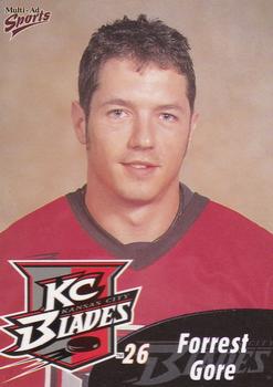 1999-00 Multi-Ad Kansas City Blades (IHL) #7 Forrest Gore Front