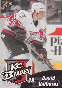 1999-00 Multi-Ad Kansas City Blades (IHL) #19 David Vallieres Front
