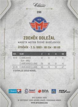 2020-21 OFS Classic Série II - Blue Neon #290 Zdenek Dolezal Back