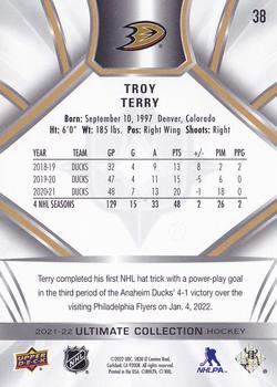 2021-22 Upper Deck Ultimate Collection #38 Troy Terry Back