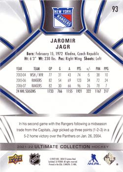 2021-22 Upper Deck Ultimate Collection #93 Jaromir Jagr Back