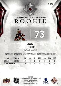 2021-22 Upper Deck Ultimate Collection #113 Jan Jenik Back