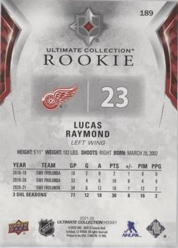 2021-22 Upper Deck Ultimate Collection #189 Lucas Raymond Back