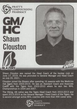 2021-22 Kamloops Blazers (WHL) #NNO Shaun Clouston Back