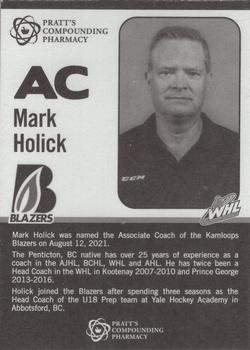 2021-22 Kamloops Blazers (WHL) #NNO Mark Holick Back