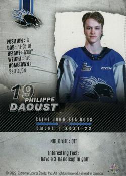 2021-22 Extreme Saint John Sea Dogs (QMJHL) Playoff Edition #NNO Philippe Daoust Back