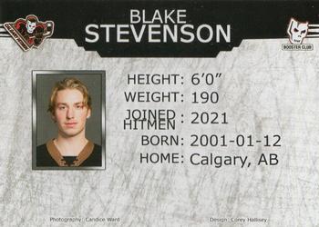 2021-22 Calgary Hitmen (WHL) #11 Blake Stevenson Back