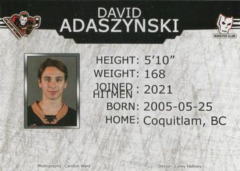 2021-22 Calgary Hitmen (WHL) #14 David Adaszynski Back