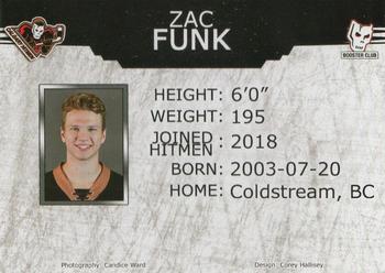 2021-22 Calgary Hitmen (WHL) #20 Zac Funk Back