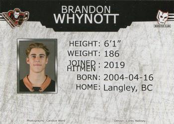 2021-22 Calgary Hitmen (WHL) #23 Brandon Whynott Back