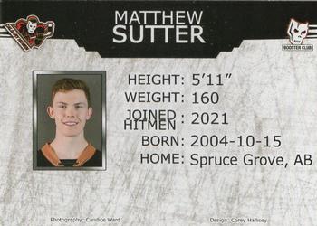 2021-22 Calgary Hitmen (WHL) #24 Matthew Sutter Back