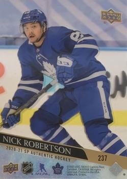 2020-21 SP Authentic - 2020-21 Upper Deck Young Guns Acetate #237 Nick Robertson Back