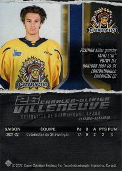 2021-22 Extreme Shawinigan Cataractes (QMJHL) #6 Charles-Olivier Villeneuve Back