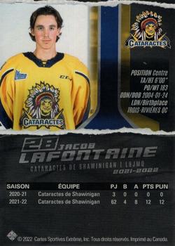 2021-22 Extreme Shawinigan Cataractes (QMJHL) #10 Jacob Lafontaine Back