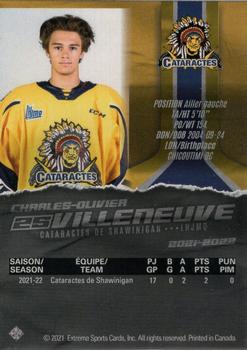 2021-22 Extreme Shawinigan Cataractes (QMJHL) - Autographs Bronze #6 Charles-Olivier Villeneuve Back