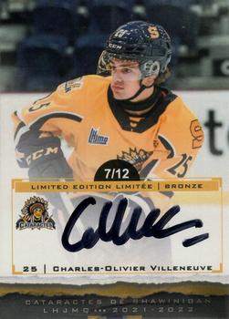 2021-22 Extreme Shawinigan Cataractes (QMJHL) - Autographs Bronze #6 Charles-Olivier Villeneuve Front