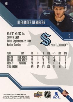 2021-22 Upper Deck Seattle Kraken Box Set #20 Alexander Wennberg Back