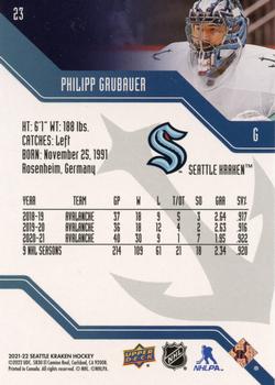 2021-22 Upper Deck Seattle Kraken Box Set #23 Philipp Grubauer Back