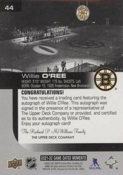 2021-22 Upper Deck Game Dated Moments - Autographs Achievement #44 Willie O'Ree Back