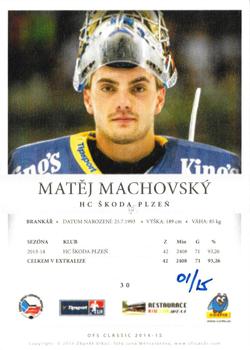 2014-15 OFS Classic - Base Set Signatures #30 Matěj Machovský Back