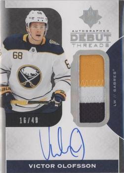 2020-21 Upper Deck Ultimate Collection - 2019-20 Upper Deck Ultimate Collection Update: Autographed Debut Threads #DT-VO Victor Olofsson Front