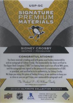 2020-21 Upper Deck Ultimate Collection - 2019-20 Upper Deck Ultimate Collection Update: Signature Premium Materials #USP-SC Sidney Crosby Back