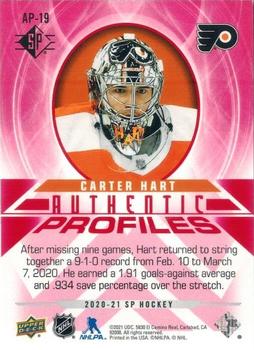 2020-21 SP - Authentic Profiles Red #AP-19 Carter Hart Back