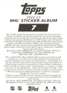 2022-23 Topps NHL Sticker Collection #7 Adam Henrique Back