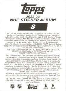 2022-23 Topps NHL Sticker Collection #8 Trevor Zegras Back
