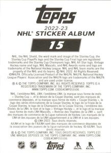 2022-23 Topps NHL Sticker Collection #15 Jamie Drysdale Back
