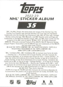 2022-23 Topps NHL Sticker Collection #35 Team Logo Back