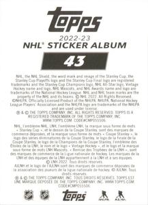 2022-23 Topps NHL Sticker Collection #43 Brad Marchand Back
