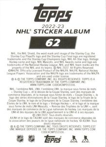 2022-23 Topps NHL Sticker Collection #62 Will Butcher Back