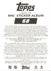 2022-23 Topps NHL Sticker Collection #68 Henri Jokiharju Back