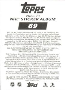 2022-23 Topps NHL Sticker Collection #69 Team Logo Back