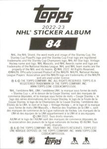 2022-23 Topps NHL Sticker Collection #84 Dan Vladar Back