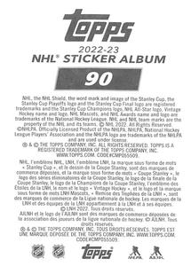 2022-23 Topps NHL Sticker Collection #90 Andrei Svechnikov Back