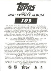 2022-23 Topps NHL Sticker Collection #103 Team Logo Back
