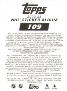 2022-23 Topps NHL Sticker Collection #109 Patrick Kane Back