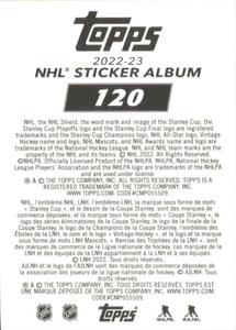 2022-23 Topps NHL Sticker Collection #120 Team Logo Back