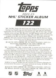 2022-23 Topps NHL Sticker Collection #122 Bernie Back