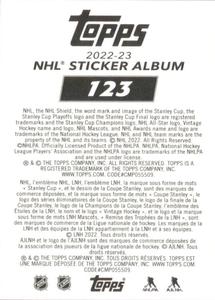 2022-23 Topps NHL Sticker Collection #123 Nathan MacKinnon Back