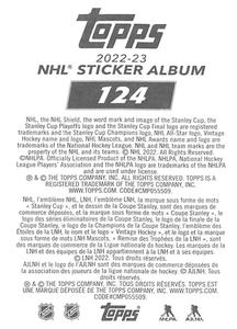 2022-23 Topps NHL Sticker Collection #124 Cale Makar Back