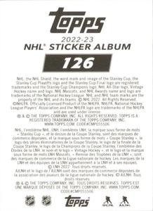 2022-23 Topps NHL Sticker Collection #126 Gabriel Landeskog Back