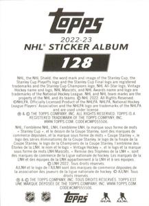 2022-23 Topps NHL Sticker Collection #128 Alex Newhook Back
