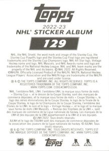 2022-23 Topps NHL Sticker Collection #129 Darcy Kuemper Back