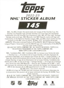 2022-23 Topps NHL Sticker Collection #145 Zach Werenski Back