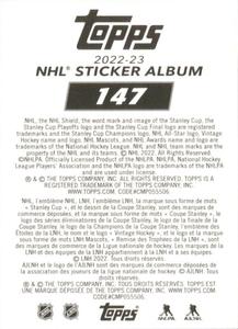 2022-23 Topps NHL Sticker Collection #147 Gustav Nyquist Back